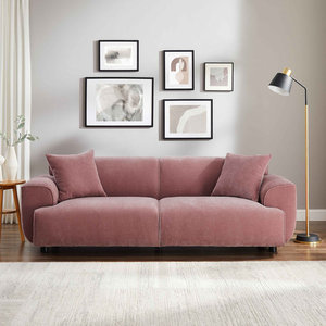 Juego de Sofás de Lujo Personalizados Furnistyle, Muebles de Sala de Estar Modernos, Futón Plegable de Terciopelo y Cuero - Product Image 1