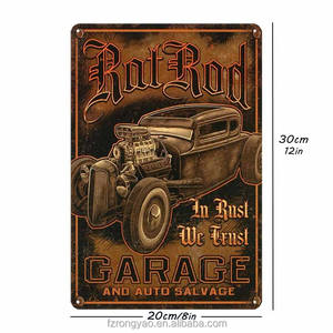 Fournisseur de premier plan : Plaque en métal émaillé vintage 20*30cm avec motifs de voitures rétro, décoration murale pour garage, garage de loisirs et salon - Product Image 1