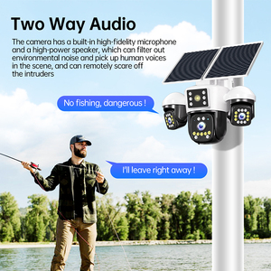 Cámara de Vigilancia Inteligente para Interiores con 3 Lentes, Almacenamiento en la Nube de <span class=keywords><strong>360</strong></span> Grados, Alta Calidad, 4G, Seguridad para Exteriores, Cámaras de Seguridad Solares PTZ - Product Image 1