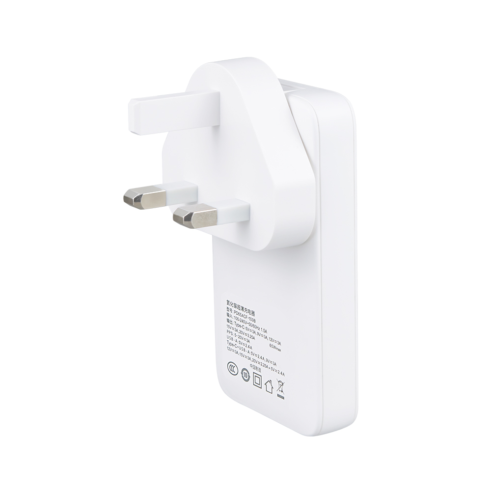 65W UK cargador blanco