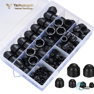 Assortiment de douilles à tête ronde en plastique, finition noire unie, différentes tailles - Product Image 3