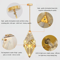Lampes suspendues LED postmodernes, luminaires de plafond en verre cognac pour intérieur, lampes suspendues en verre pour chambre à coucher et salle à manger