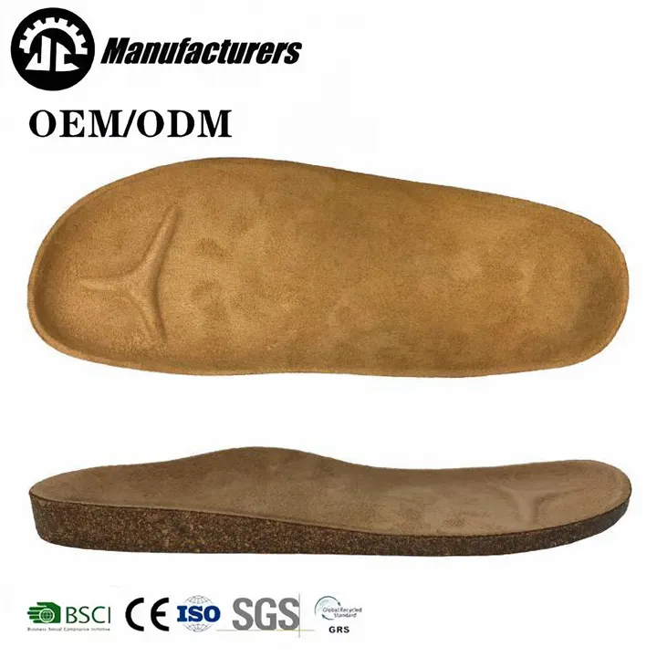 Venda quente Natural Cortiça Chinelo Sapato Solas Durável Sandália Sola Cortiça Midsole Cortiça