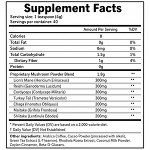 RUIJIN Caffè Istantaneo ai Funghi con Estratto di Criniera di Leone, Reishi, Cordyceps e Tè Verde - Adattogeno Energetico per Adulti, Keto, Concentrazione e Benessere Mentale - Product Image 2