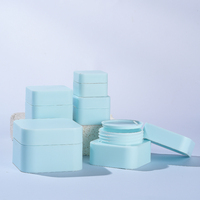 Pot à gel UV carré à double paroi en PP, coins arrondis, 5g, 10g, 20g, 30g, 50g, pour crème visage, cosmétiques, gel à ongles