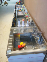 Station de travail en acier inoxydable pour Bubble Tea, cocktail, 120 cm, Glory, bar à cocktails portable, station de bar, bar bien équipé