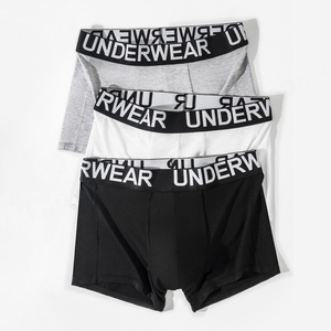 Fabricantes Mens Trunk Elastic Band Solid Mid Rise Micro Modal Cómoda Ropa interior para hombre Custom Big Logo Boxer Shorts para hombres - Product Image 1