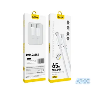 Hotriple A7CC Precio barato Tipo C a Tipo C PD 65W Cables DE DATOS USB de carga rápida 1M TPE Línea de datos de teléfono móvil para iP 15 Custom