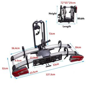 Soporte de montaje para <span class=keywords><strong>bicicleta</strong></span> de acero al carbono, adecuado para SUV y sedanes, marco trasero plegable, con soporte para matrícula - Product Image 2