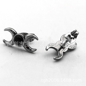 Pendientes yunnique con forma de luna, ópalo azul cielo, diseño geométrico, joyería de moda - Product Image 4