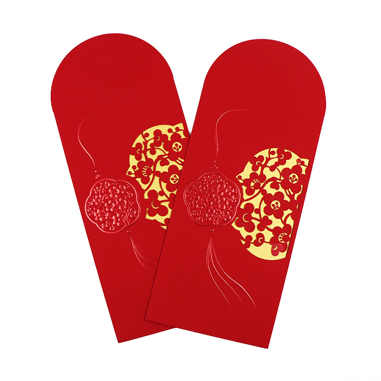 Золотая фольга с пользовательским принтом красные пакеты цветок Лазерная резка angpow Пакет резиновый ощущение красный пакет