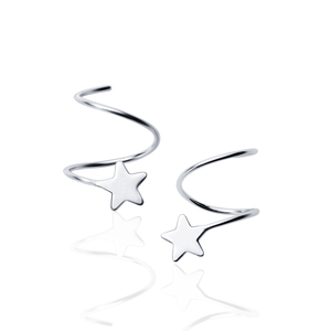 Huggie Spirals Bohemian Wedding Gift Party Earrings 925 Sterling Silver Hug <strong>Hoops</strong> Tiny Star Cartilage <strong>Tragus</strong> Helix - Product Image 1