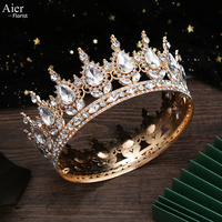 Aierflorist Nouveau Design 13.5*6cm Big king Crown avec Diamants ou Fleur Décoration Diadème ou Couronne de Décoration de Gâteau