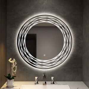 Miroir de salle de bain intelligent LED circulaire Bluetooth anti-buée personnalisé pour salon, hôtel, appartement - Product Image 3