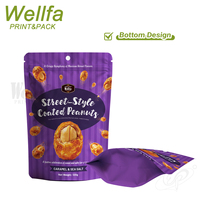 Op maat gemaakte logo 120g voedselveilige notenverpakking zak hersluitbare ritssluiting staande pouch pinda cashew gedroogd fruit amandel walnoot doypack