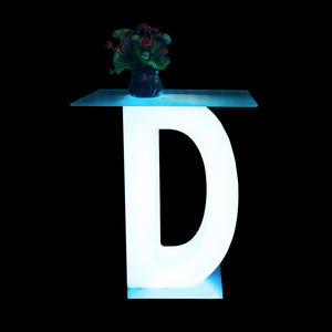 Di vendita superiore LED lettere tavolo per <span class=keywords><strong>bar</strong></span> e parco. Incandescente tavolo <span class=keywords><strong>bar</strong></span> con la lettera di caffè di vetro da tavolo per esterno - Product Image 2