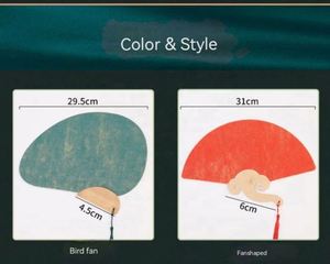 Custom Good Quality Thick <b>Cardboard</b> Fan Double-Sided Rice Paper Hand-painted Calligraphy Fan Half-Cooked Chinese Painting - Product Image 4