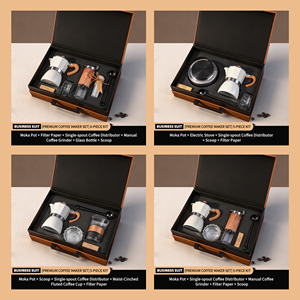 Juego de Regalo Premium de Cafetera <span class=keywords><strong>Moka</strong></span> de 5 Piezas con Taza de Vidrio, Logotipo Personalizado, Promoción Corporativa - Product Image 4
