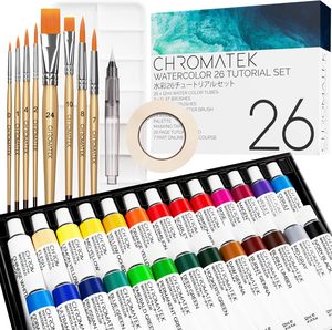 Juego de pintura de acuarela de 62 piezas Kit <span class=keywords><strong>con</strong></span> Video Tutorial <span class=keywords><strong>curso</strong></span> adultos niños principiantes artistas profesionales papel - Product Image 6