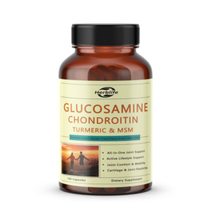 Capsules de glucosamine, chondroïtine, curcuma et MSM de marque privée OEM Herblife, 120 unités, complément alimentaire pour le soutien des articulations - Product Image 1