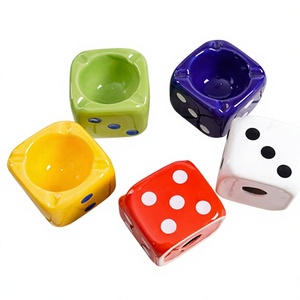 Colorful High Quality Custom Modern Smokeless Dice <b>Ceramic</b> <b>Ashtray</b> Thickened Glazed Stain Resistant Easy Clean Novelty Wholesale - Product Image 5