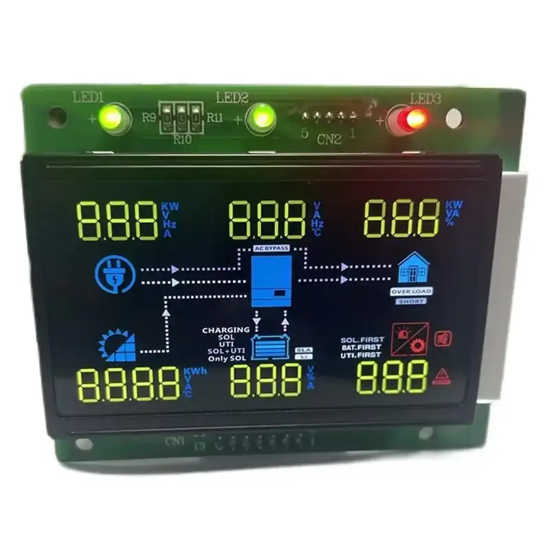 Flessibile più economico VA LCD 2 * HT1612 Driver IC Display retroilluminato bianco segmento personalizzato VA Monitor per auto Display LCD