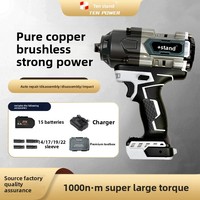 Kunci Impack Elektrik Tanpa Sikat Shi Lis 800N 21V Baterai Lithium 4.0/6.0Ah 4000 Frekuensi Impak Torsi Tinggi untuk Melepas Ban