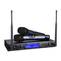 Sistem Mikrofon Genggam Nirkabel UHF Ganda Dengan Penerima untuk Pesta Karaoke, Panggung, Pernikahan, Pidato, Buatan Sendiri