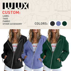 Giacca Autunnale per Ragazze, <span class=keywords><strong>Felpa</strong></span> Oversize da Donna <span class=keywords><strong>con</strong></span> Logo Frontale, Casual <span class=keywords><strong>con</strong></span> Cappuccio e <span class=keywords><strong>Zip</strong></span>, Tessuto Intrecciato per Primavera - Product Image 3