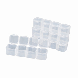 Transparent 4 Compartment Storage Box 2.5x2.5x2cm For Jewelry Pill Craft DIY Accessories Organizing Case - Product Image 4