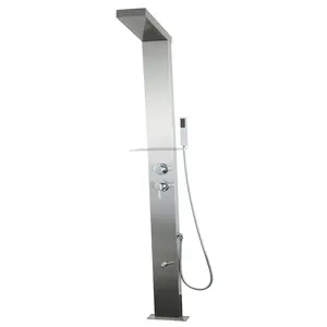 stainless steel free standing beach shower with body jets outdoor shower manufacturer