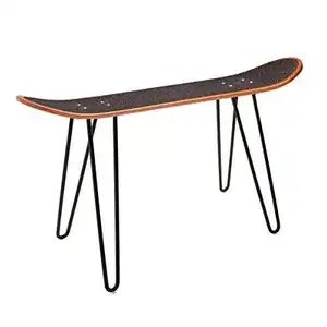 Metal Steel Restaurant Coffee Table Skateboard Hairpin Legs Solid Iron Bar With Screw