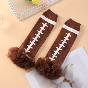 Béisbol <span class=keywords><strong>Baloncesto</strong></span> Fútbol Calcetines Niños Niñas Deportes Temáticos Niño Marrón Gasa Volantes <span class=keywords><strong>Calentador</strong></span> <span class=keywords><strong>de</strong></span> piernas - Product Image 2