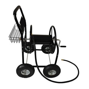 Chariot porte-tuyau d'arrosage CJ Garden 940x605x945mm en métal avec panier pour arrosage et lavage de voiture - Product Image 2