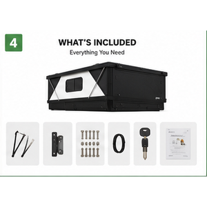 TP07W Tenda da Tetto per Camion con Porta in Vetro Temperato, Guscio per Camper con Finestre Panoramiche - Product Image 6