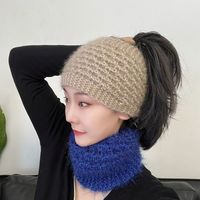 Nouveau Bandeau en Laine Automne-Hiver, Accessoire Cheveux Élégant à Bord Large, Couvre les Cheveux Blancs, Chaud, en Fourrure d'Écureuil, Style Coréen à Carreaux