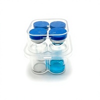 Flacon en verre stérile vide de 3 ml, flacon en plastique transparent avec bouchon en caoutchouc, stérile pour l'emballage de produits cosmétiques, de soins de la peau et de médicaments
