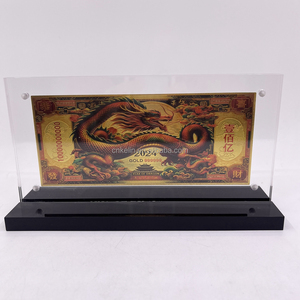 China dragón Zodiaco <span class=keywords><strong>diez</strong></span> <span class=keywords><strong>mil</strong></span> <span class=keywords><strong>millones</strong></span> trillones dinero plástico chapado en oro billete - Product Image 2