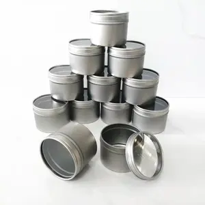 Atacado de fábrica 4oz latas de lata de metal vazias com tampas da janela em massa 60x45mm para embalagem de especiarias, velas, feijões, chá, café