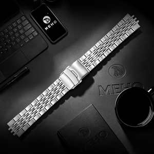 Bracelet de montre en acier inoxydable avec fermoir déployant 18mm 20mm 22mm 24mm, bracelet de rechange pour montre - Product Image 1
