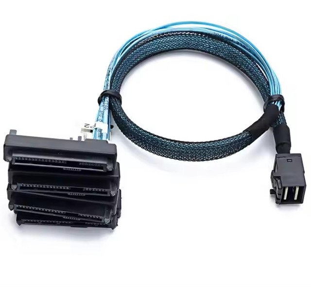 Mini SAS 36P SFF-8087 to 4 SFF-8482 Connectors With SATA Power Cable