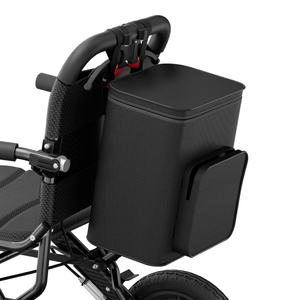 Scooter de mobilité urbaine pour personnes âgées, fauteuil roulant manuel, cadre en alliage d'aluminium aspect carbone, roues arrière solides de 12 pouces, avec poignée de traction et sac à dos - Product Image 3