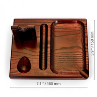 Plateau de roulement de tabac durable en gros avec fente pour accessoires et support pour pipe