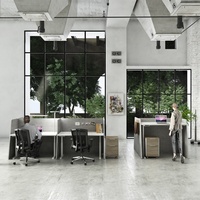 Bureau moderne à pied avec pied réglable, partition, en forme de cube, pour centres d'appels