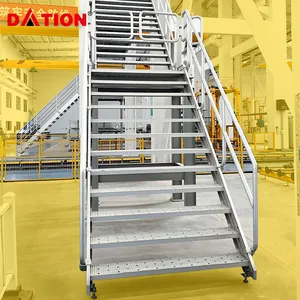 하이 퀄리티 맞춤형 휴대용 난간 알루미늄 조정 가능한 단계 T 슬롯 스트럿 계단 난간 모듈식 모바일 플랫폼