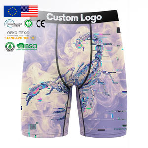 Calzoncillos Boxer para Hombre de Marca Privada al por Mayor, Elegantes, con Estampado Digital de Escorpión Cibernético, Alta Elasticidad, Secado Rápido, Viscosa - Product Image 1