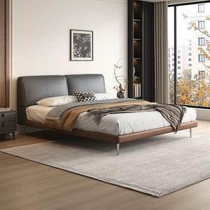 Muebles de <span class=keywords><strong>dormitorio</strong></span> de madera de lujo modernos de estilo nórdico, camas suaves con funda, marco de cama doble tamaño king, diseños de <span class=keywords><strong>matrimonio</strong></span> 2025 - Product Image 2