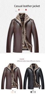 Giacca da <span class=keywords><strong>uomo</strong></span> <span class=keywords><strong>in</strong></span> pelle sintetica originale stile Vintage Bomber alla moda invernale <span class=keywords><strong>con</strong></span> <span class=keywords><strong>collo</strong></span> caldo <span class=keywords><strong>in</strong></span> <span class=keywords><strong>pelliccia</strong></span> - Product Image 6