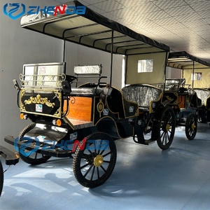 High Quality Retro Style Electric Sightseeing Carriage in Black with Sunshade Special Transportation - Product Image 2