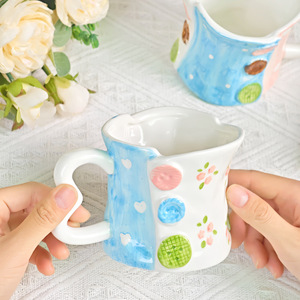 Nút vẽ tay làm đẹp cao Sản phẩm mới <span class=keywords><strong>Instyle</strong></span> sáng tạo phong cách Châu Âu nhà gốm cà phê sữa cốc - Product Image 3